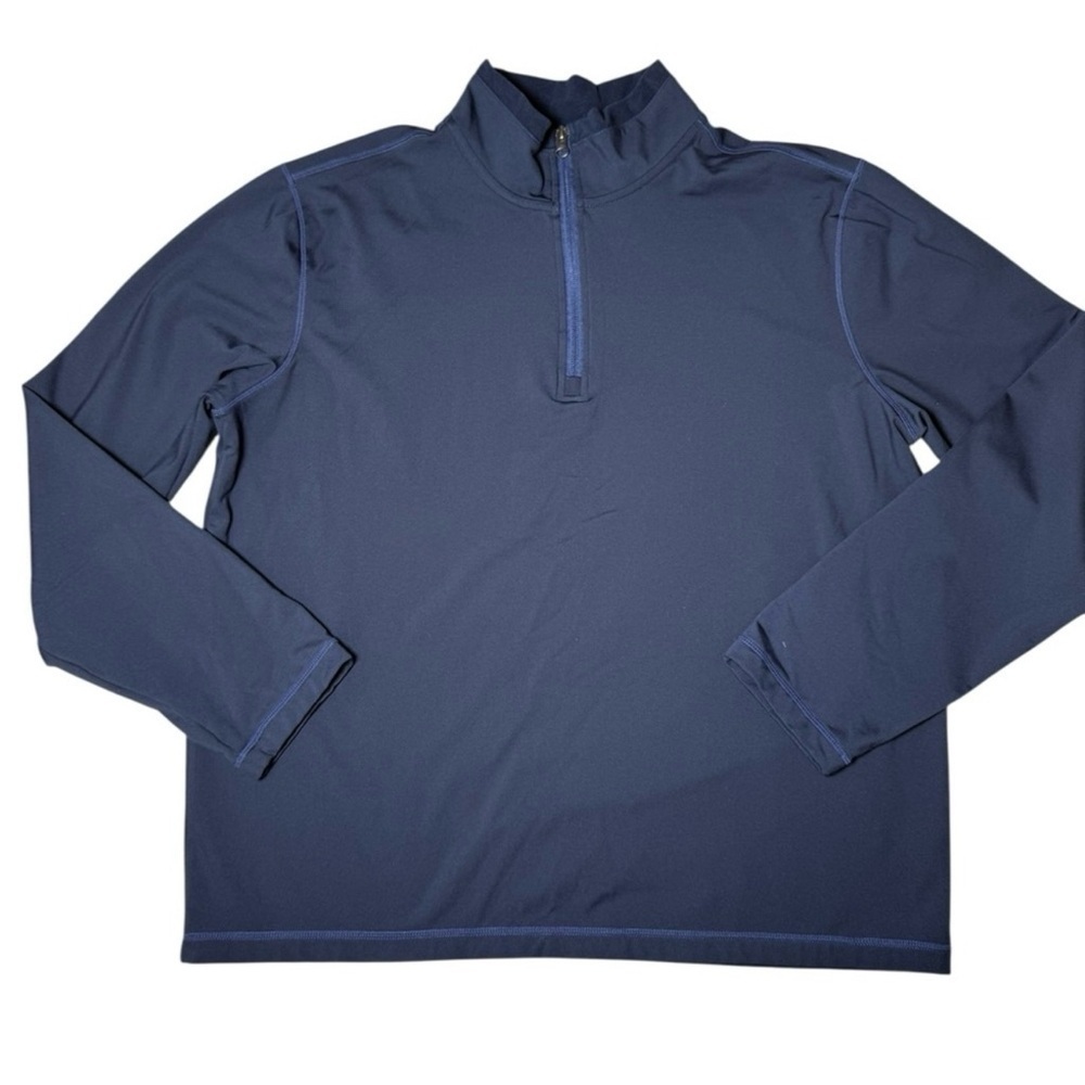 32 Degrees Heat Tech Navy Quarter Zip Pullover Thermal Fleece Lined Size Large